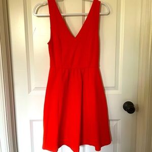 Anthropologie MAEVE Dress Textured Cut Out SIZE 6 Red